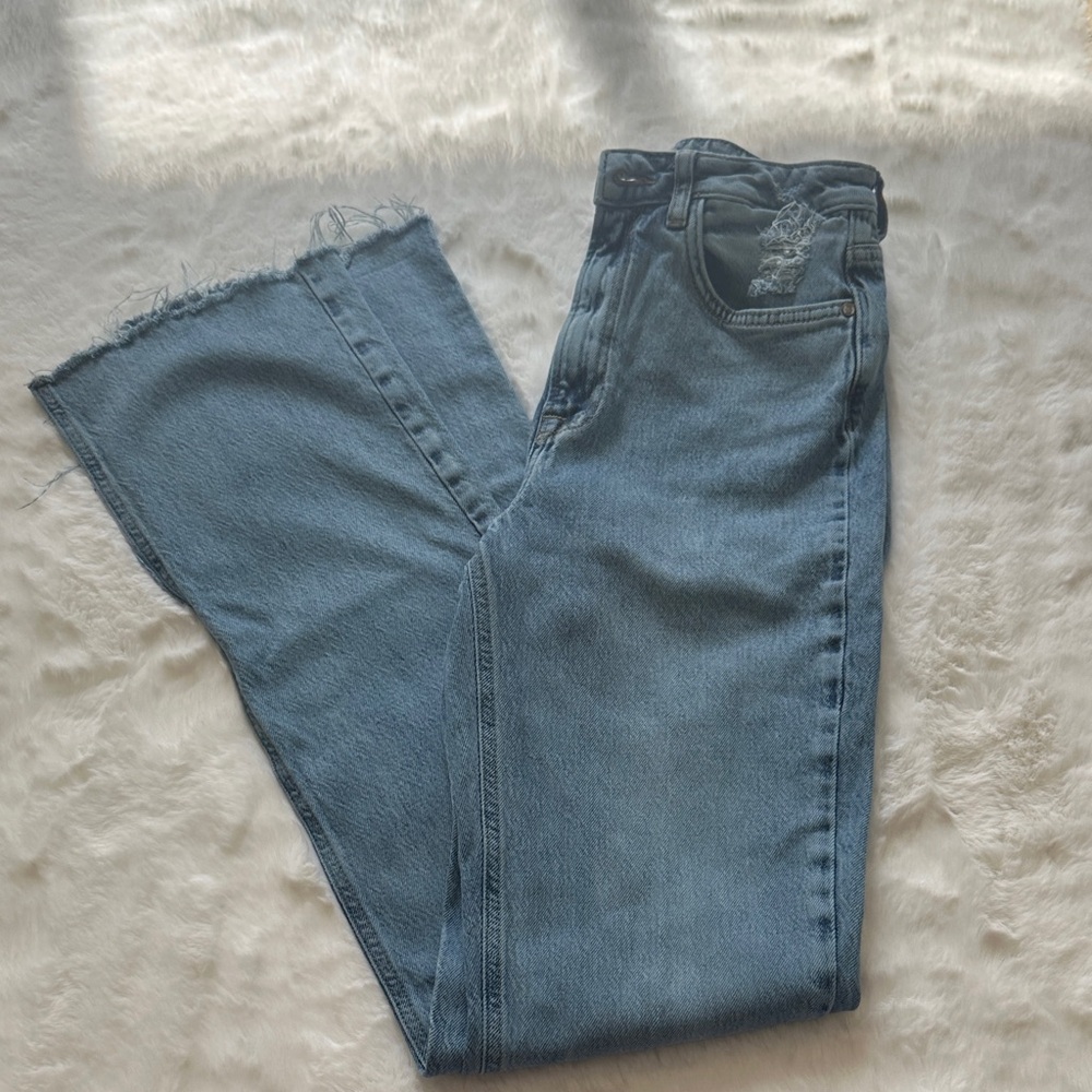 Zara Light Blue Straight Leg Jeans